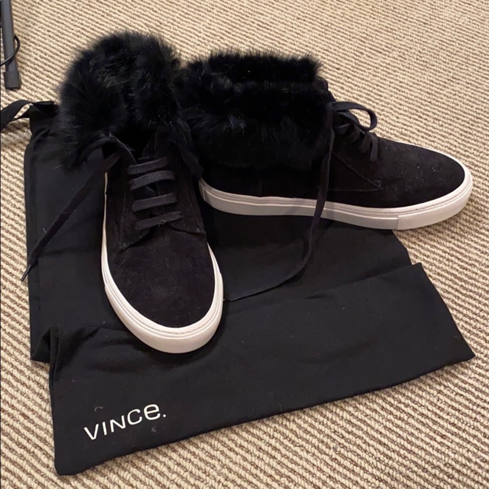 Vince suede and fur shoes 6.5